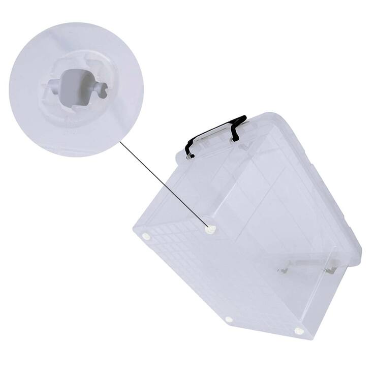 AG Box, Set de 2 Cajas de Almacenamiento Transparentes con Ruedas