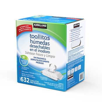 Kirkland Signature toallitas húmedas desechables en el inodoro 632 toallitas