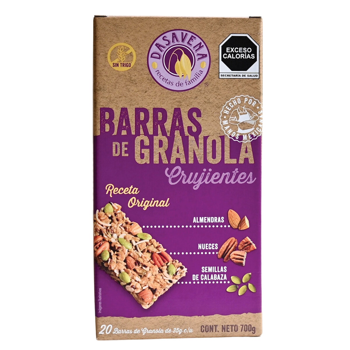 Dasavena Barras de Granola Crujientes 20 pzas de 35 g