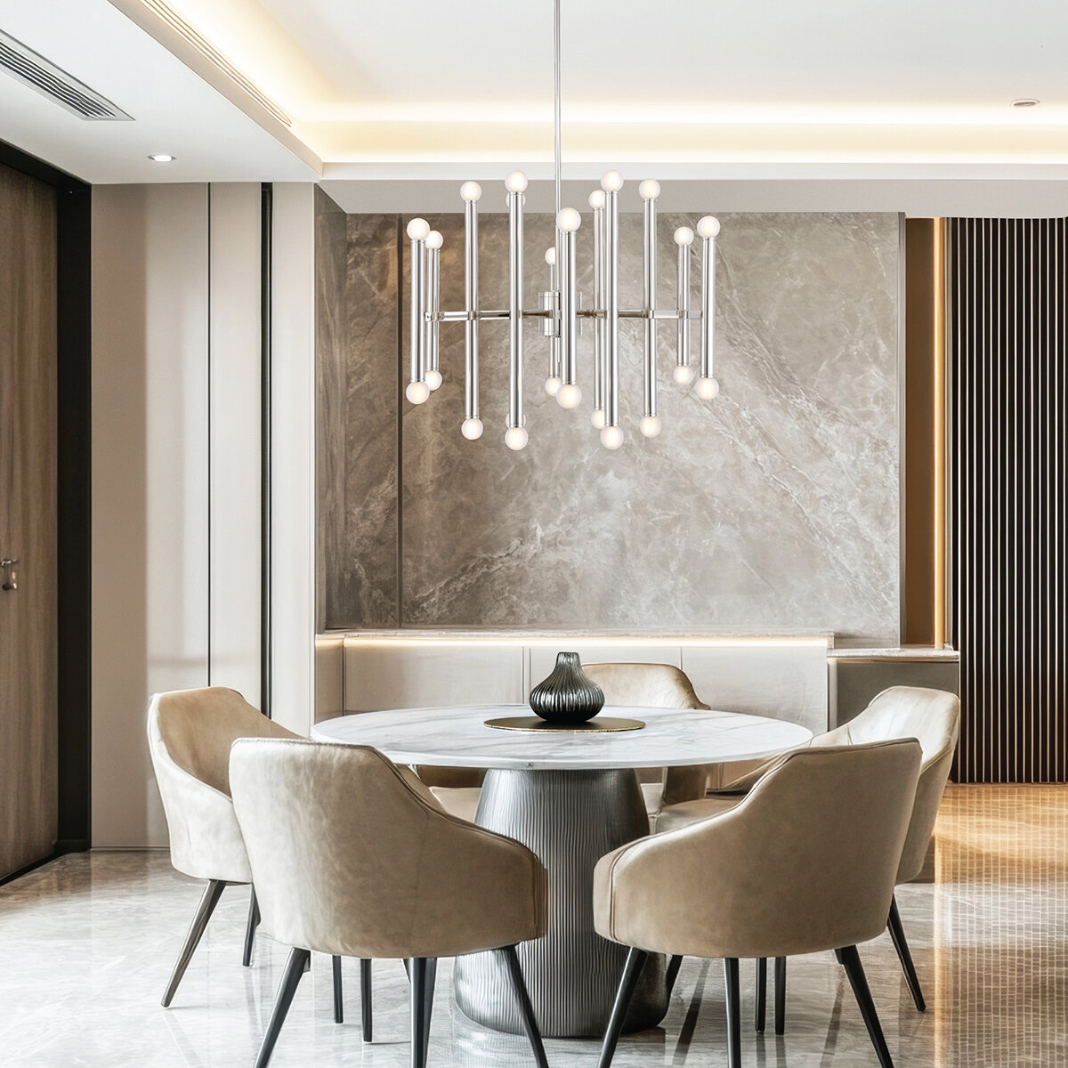 Empire Lighting, Lámpara Colgante Melrose Acabado Níquel