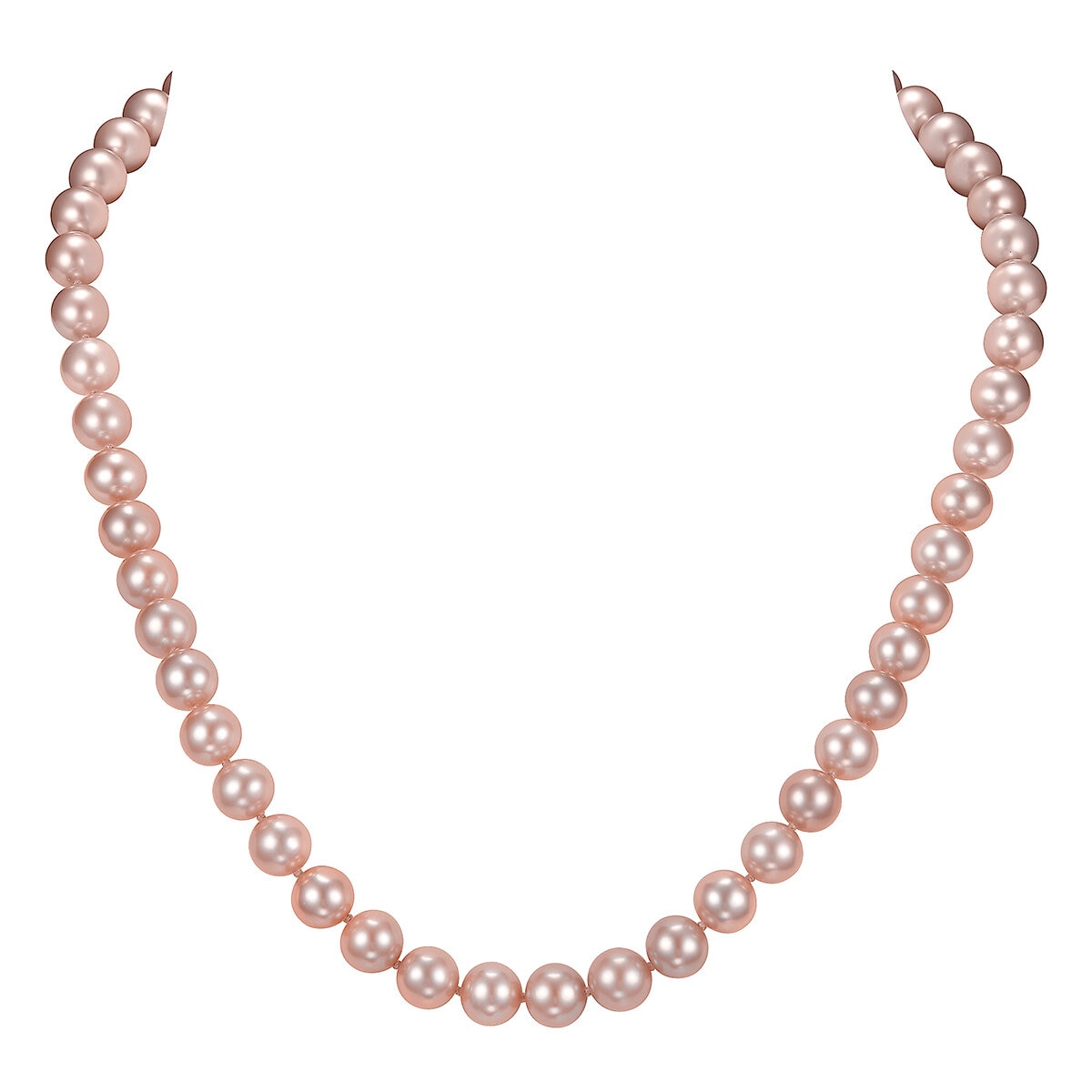 Collar de Perlas Cultivadas, 8.0-8.5mm, Oro Rosa de 14K