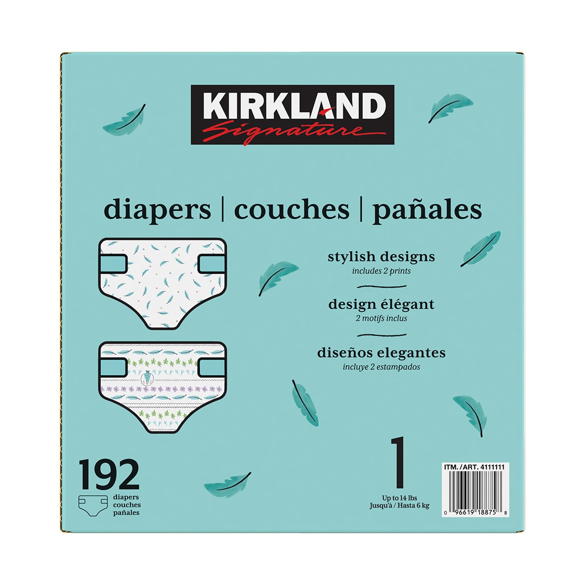 Pañales Unisex Etapa 1, Kirkland Signature, 192 piezas | Costco México