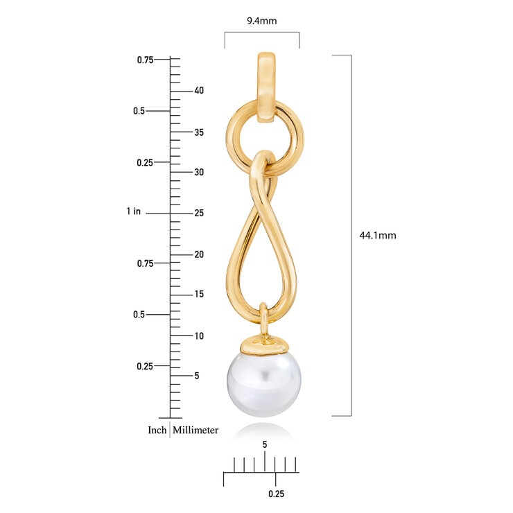 Aretes retorcidos de Perlas, Oro Amarillo de 14K