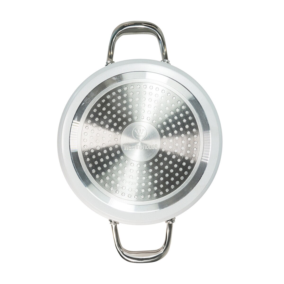 Westinghouse, Cacerola 24 cm de Cerámica Blanca, Acero Inoxidable