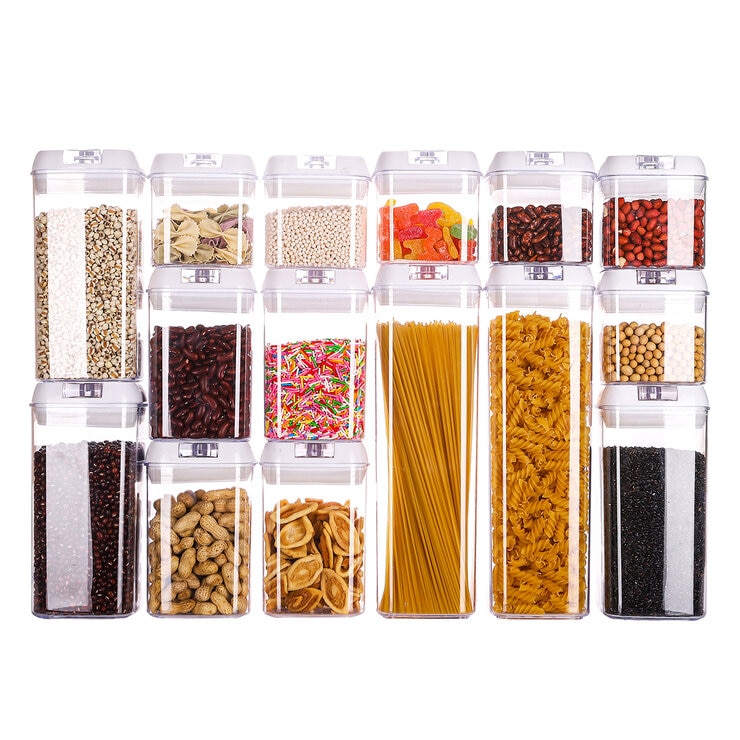AG Box, Set de 15 Piezas de Contenedores para Alimentos, Color Blanco