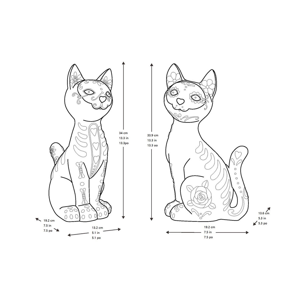 Gatos Decorativos de Día de Muertos