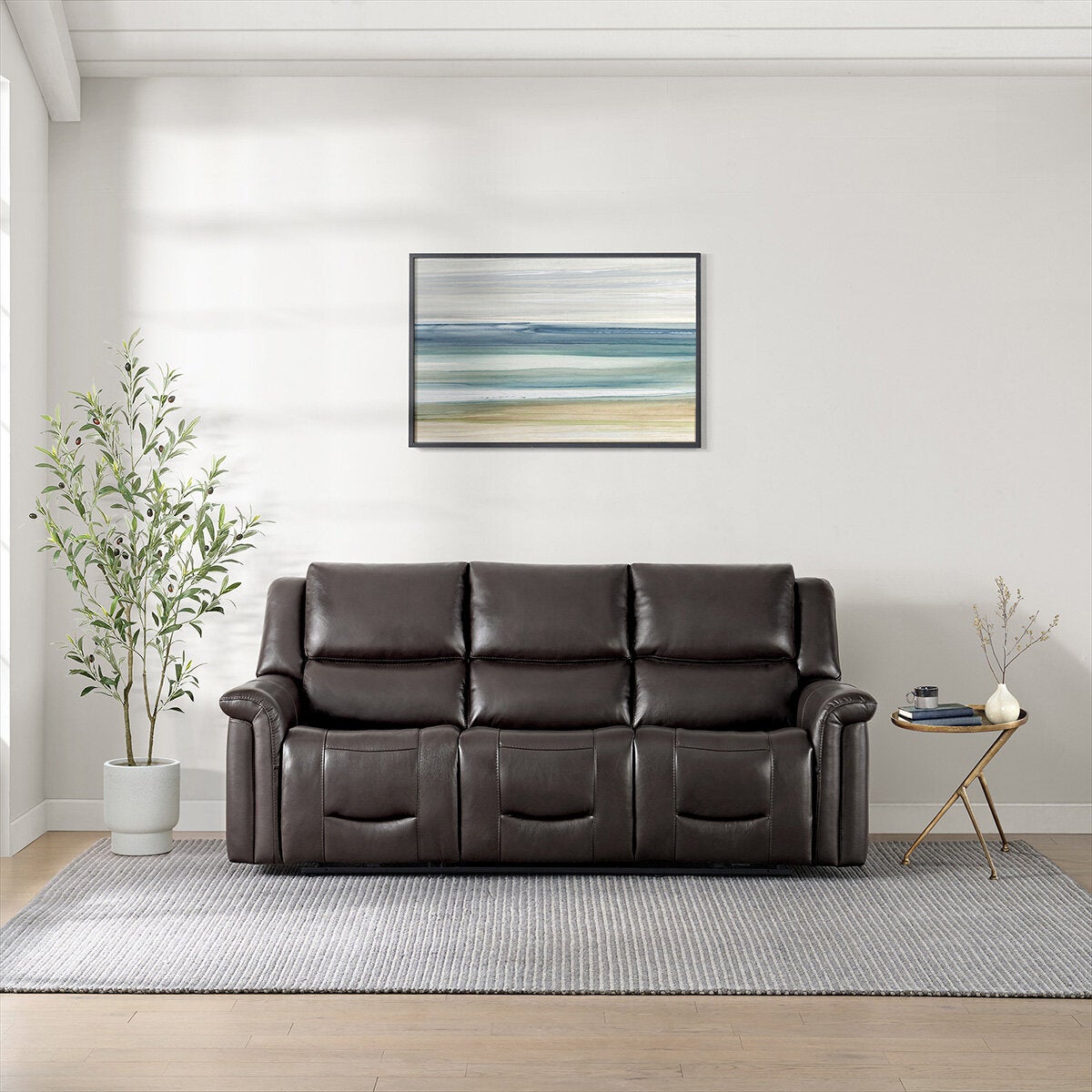 Gilman Creek, Alba, Sofá Reclinable de Piel con Sistema Eléctrico y Reposacabezas Eléctricos Gilman Creek, Alba, Sofá Reclinable de Piel con Sistema Eléctrico y Reposacabezas Eléctricos