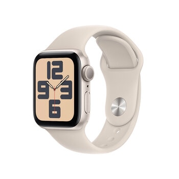 Apple Watch SE (GPS) Caja de aluminio blanco estelar 40mm con Correa deportiva blanco estelar 