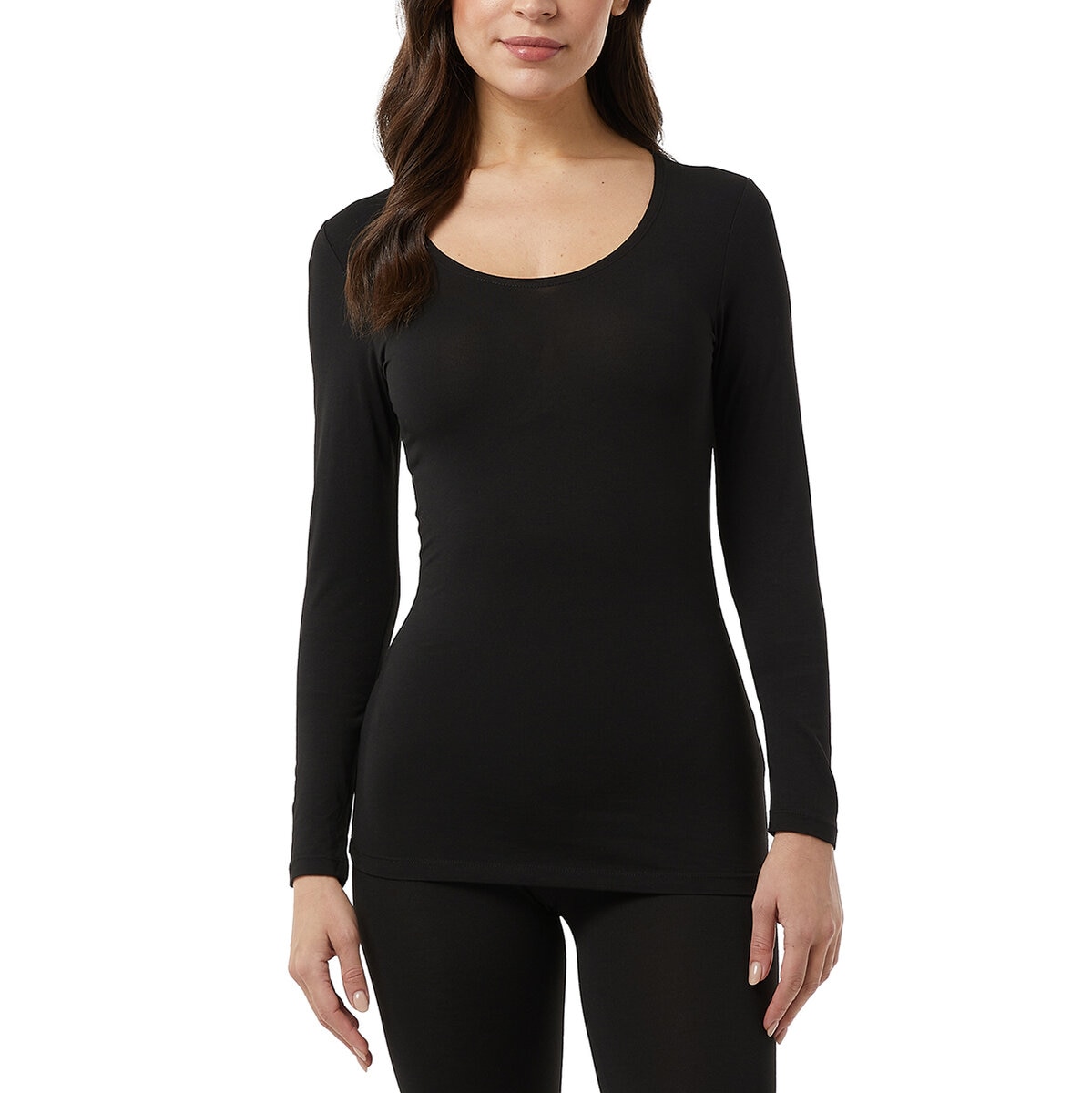 32 Degrees Heat Camiseta térmica para dama Negro Chica