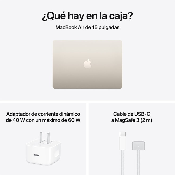 Apple MacBook Air 15" M5 16GB 512GB SSD Blanco Estelar Apple MacBook Air 15" M5 16GB 512GB SSD Blanco Estelar