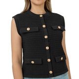 BLANKNYC Chaleco punto para Dama Negro Extra Chica
