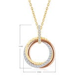 Collar con Dije Circular, 0.27ctw Diamantes, Oro Blanco y Amarillo 14K Collar con Dije Circular, 0.27ctw Diamantes, Oro Blanco y Amarillo 14K