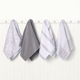 Caro Home, Toallas de Cocina, 8 Piezas, Gris y Blanco