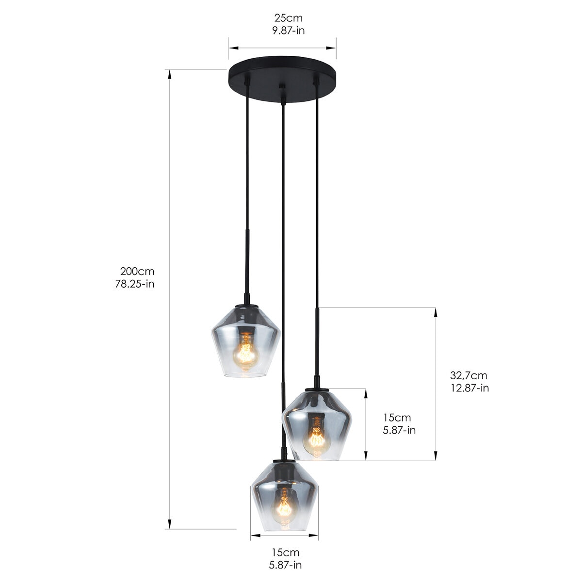 Empire Lighting, Lámpara Colgante LED Grammercy