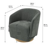 Henredon, Silla Giratoria con Base de Madera