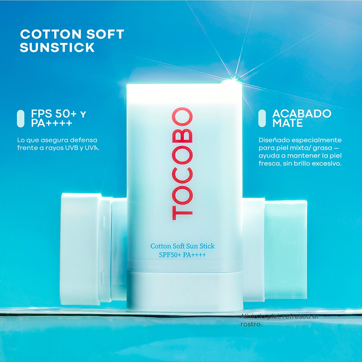 Tocobo Cotton Soft Sun Stick Protector Solar SPF50 + PA++++ 2 pzas