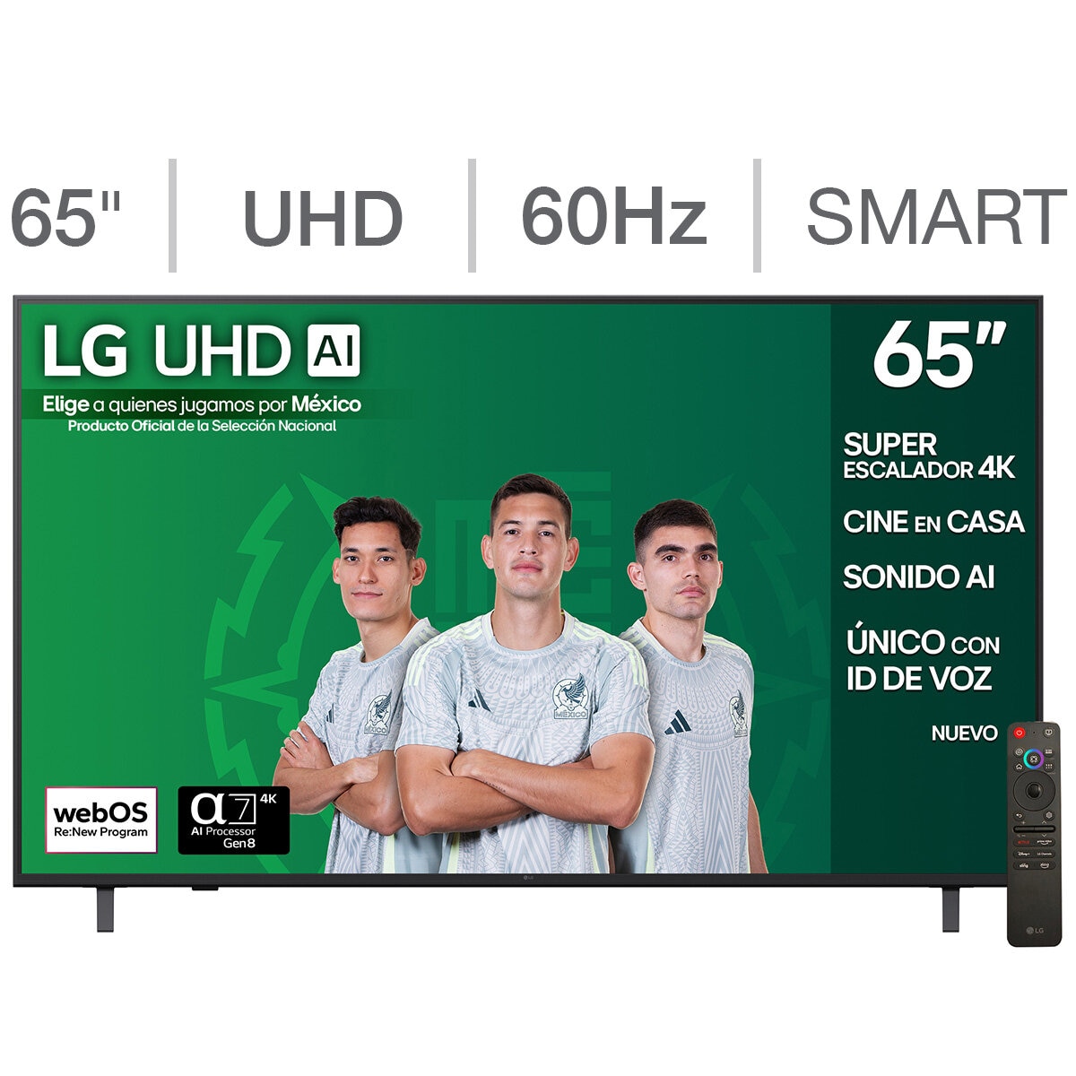LG Pantalla 65" UHD 4K AI Smart TV