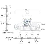 Anillo, 1.0ct Diamante Solitario, Corte Princesa, Platino