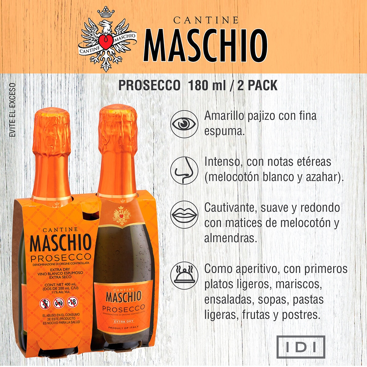 Vino Espumoso Maschio Prosecco 12 pzas de 2/200ml
