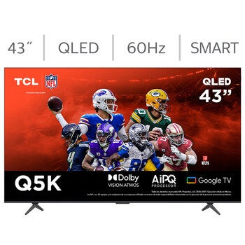 TCL Pantalla 43" QLED 4K Google TV 43Q5K