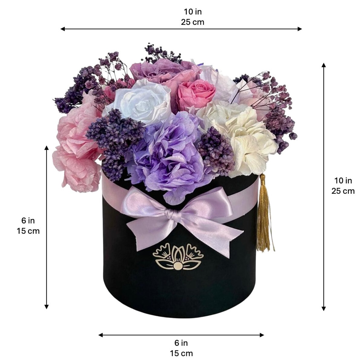 Alive, Bouquet Mix Lila, Caja Negra, Duración 6 Meses. Alive, Bouquet Mix Lila, Caja Negra, Duración 6 Meses.