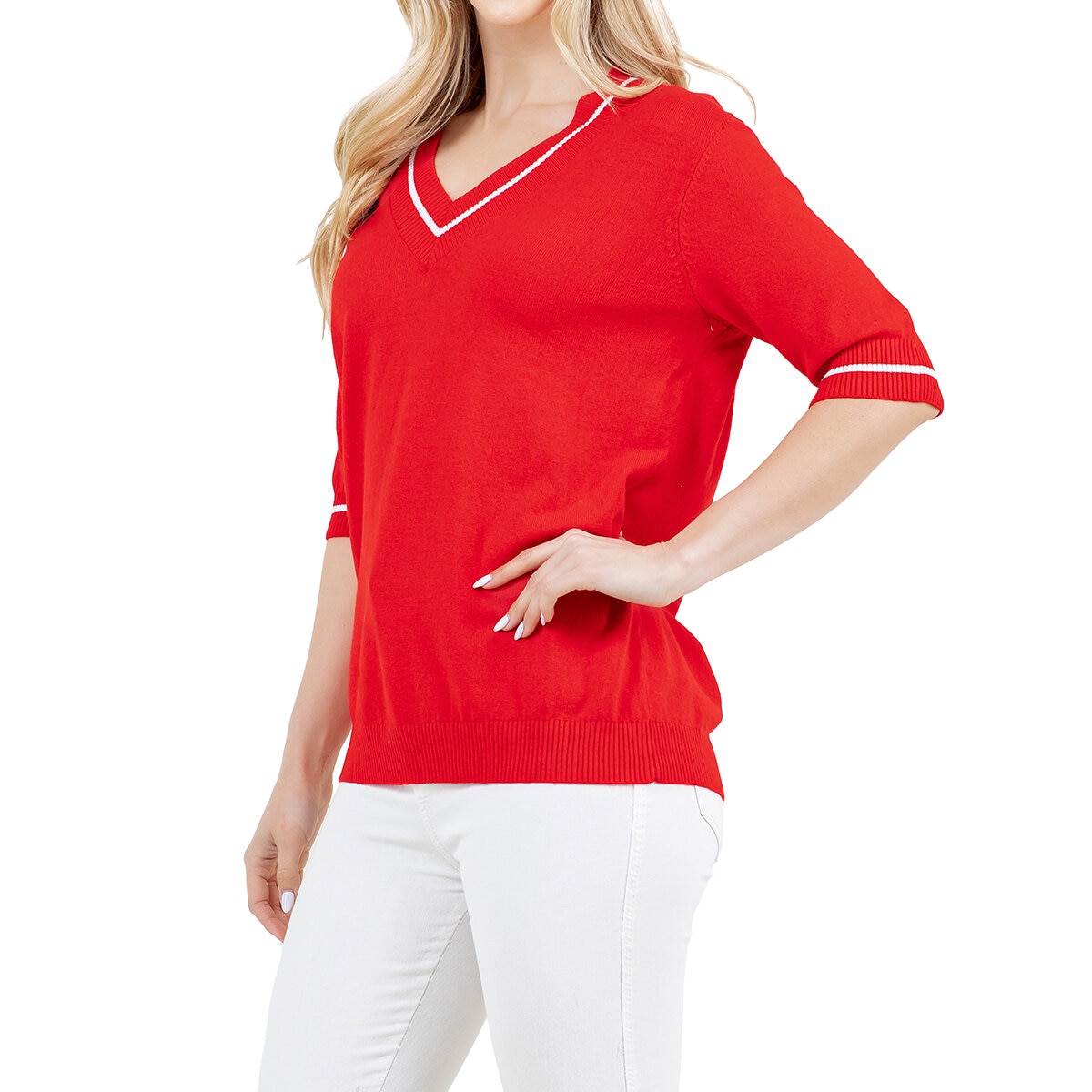 Cristina B Suéter para Dama Rojo Extra Grande