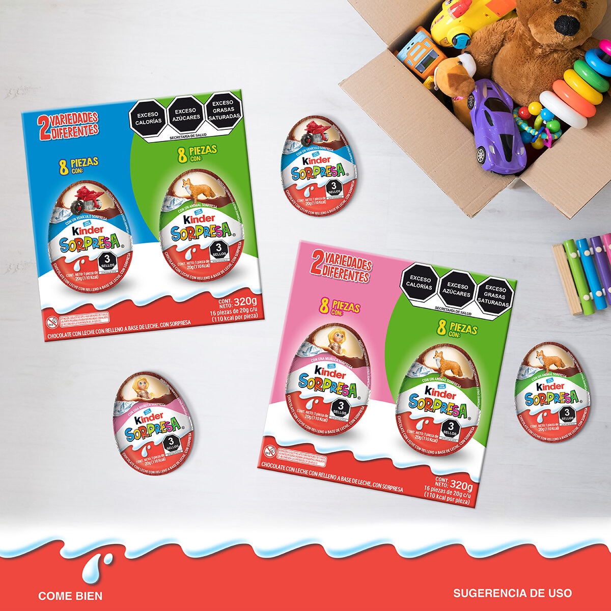 Kinder Sorpresa Huevos de Chocolate 16 pzas de 20 g