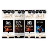 Lindt Excellence Barras de Chocolate Amargo Suizo 4 pzas de 100 g