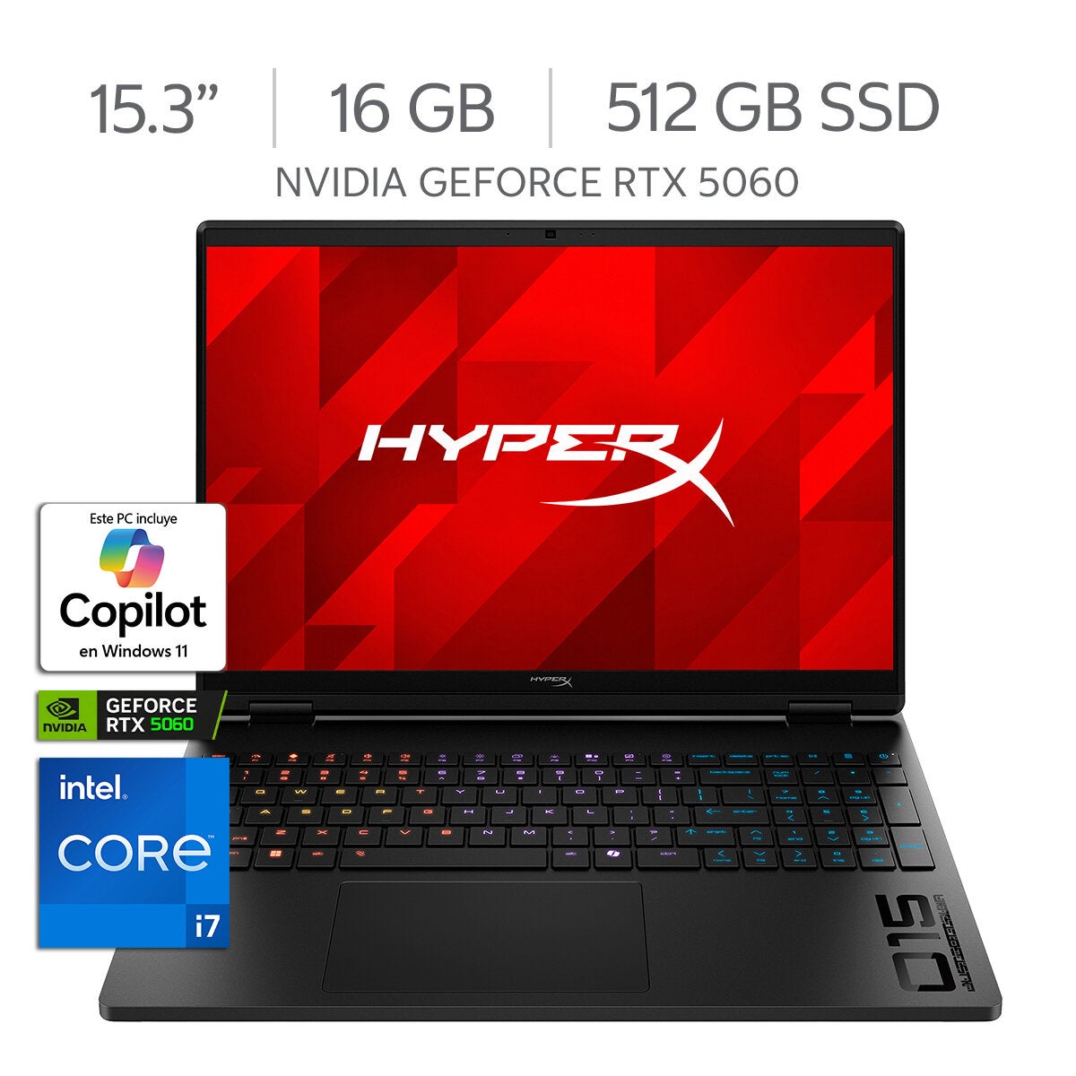 HP HyperX Omen 15-ga0001la Laptop Gaming 15.3" 2K NVIDIA GeForce RTX 5060 Intel Core i7-14650HX 16GB 512GB SSD HP HyperX Omen 15-ga0001la Laptop Gaming 15.3" 2K NVIDIA GeForce RTX 5060 Intel Core i7-14650HX 16GB 512GB SSD