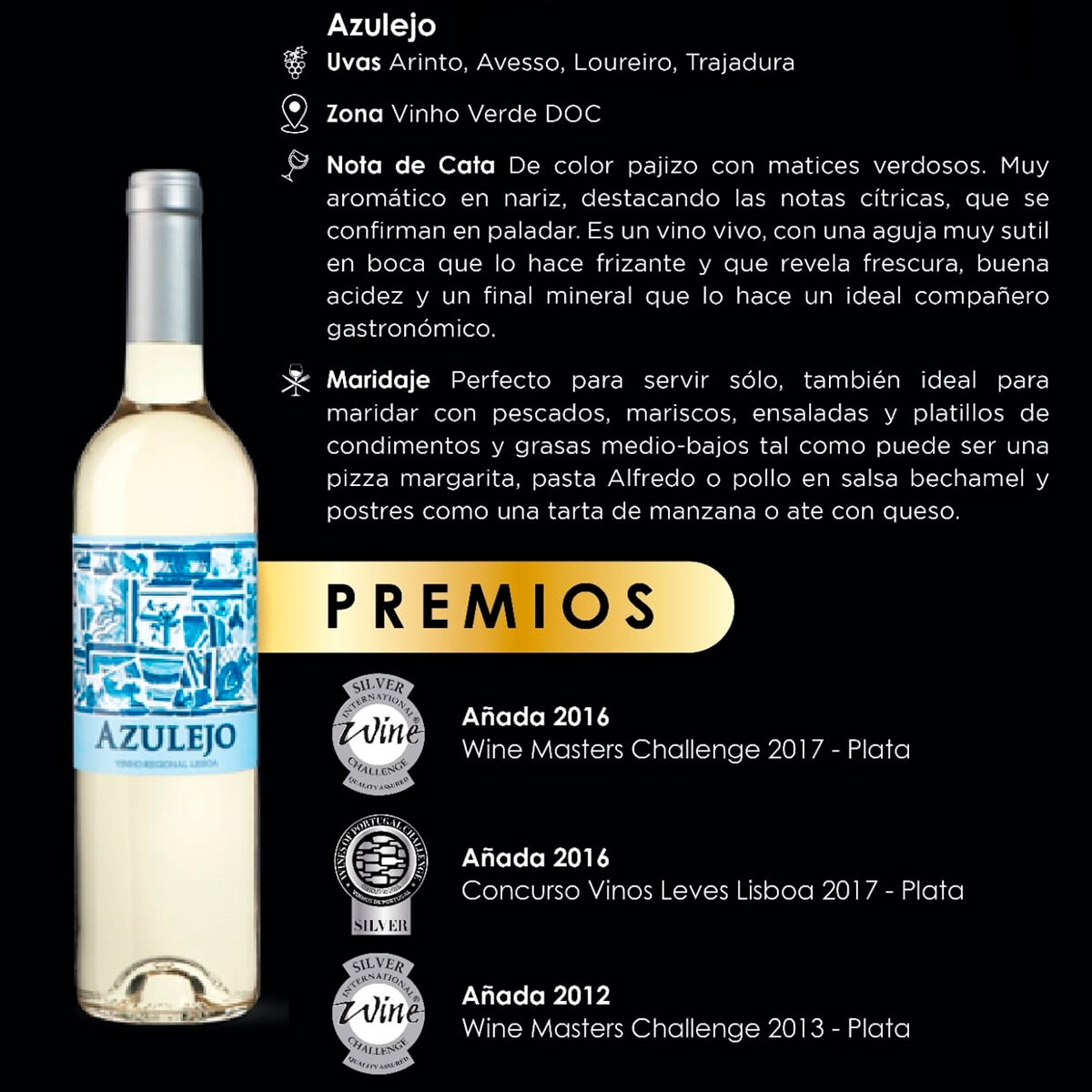 Vino Blanco Azulejo DOC Vino Verde 750ml