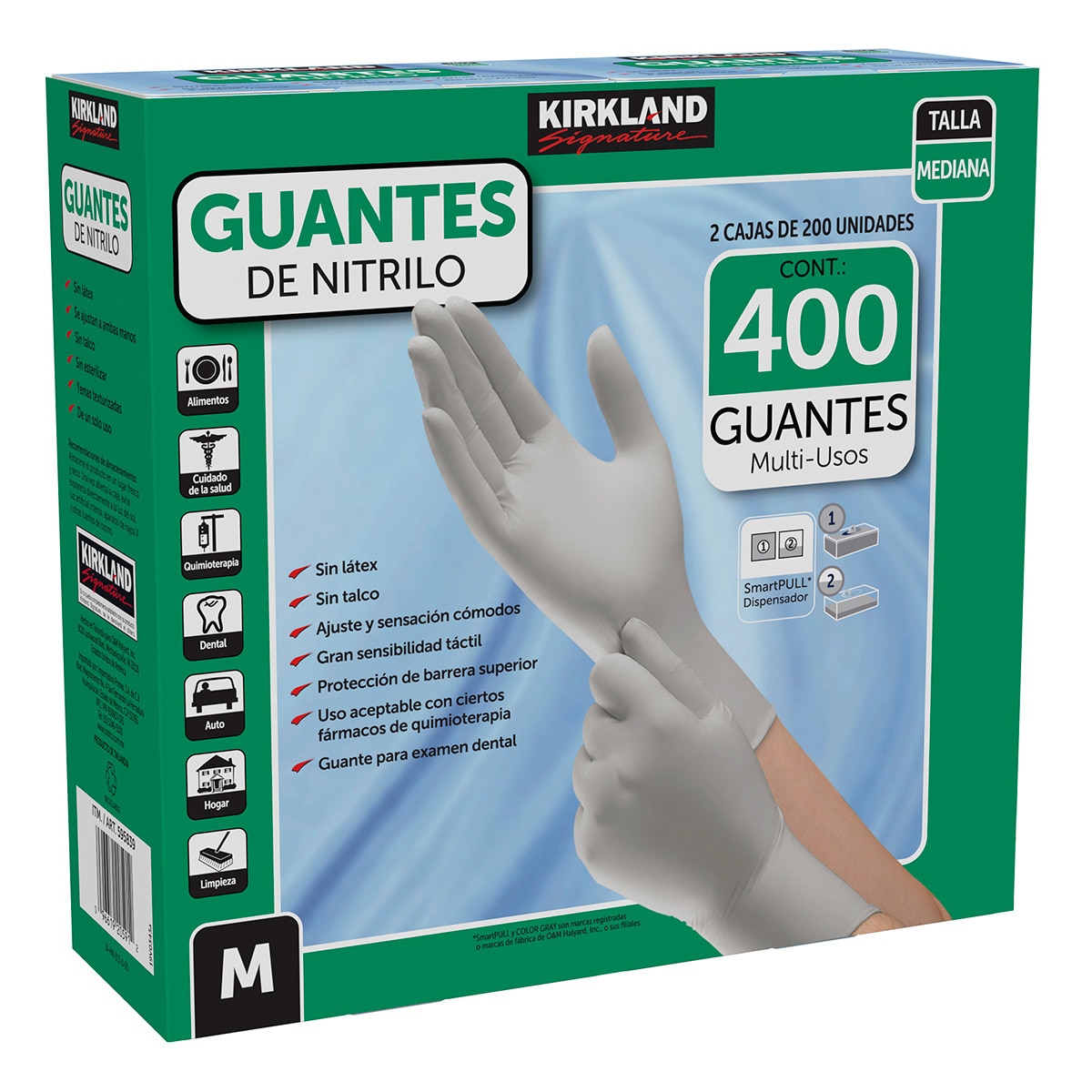 Kirkland Signature Guantes Nitrilo Medianos 400 pzas