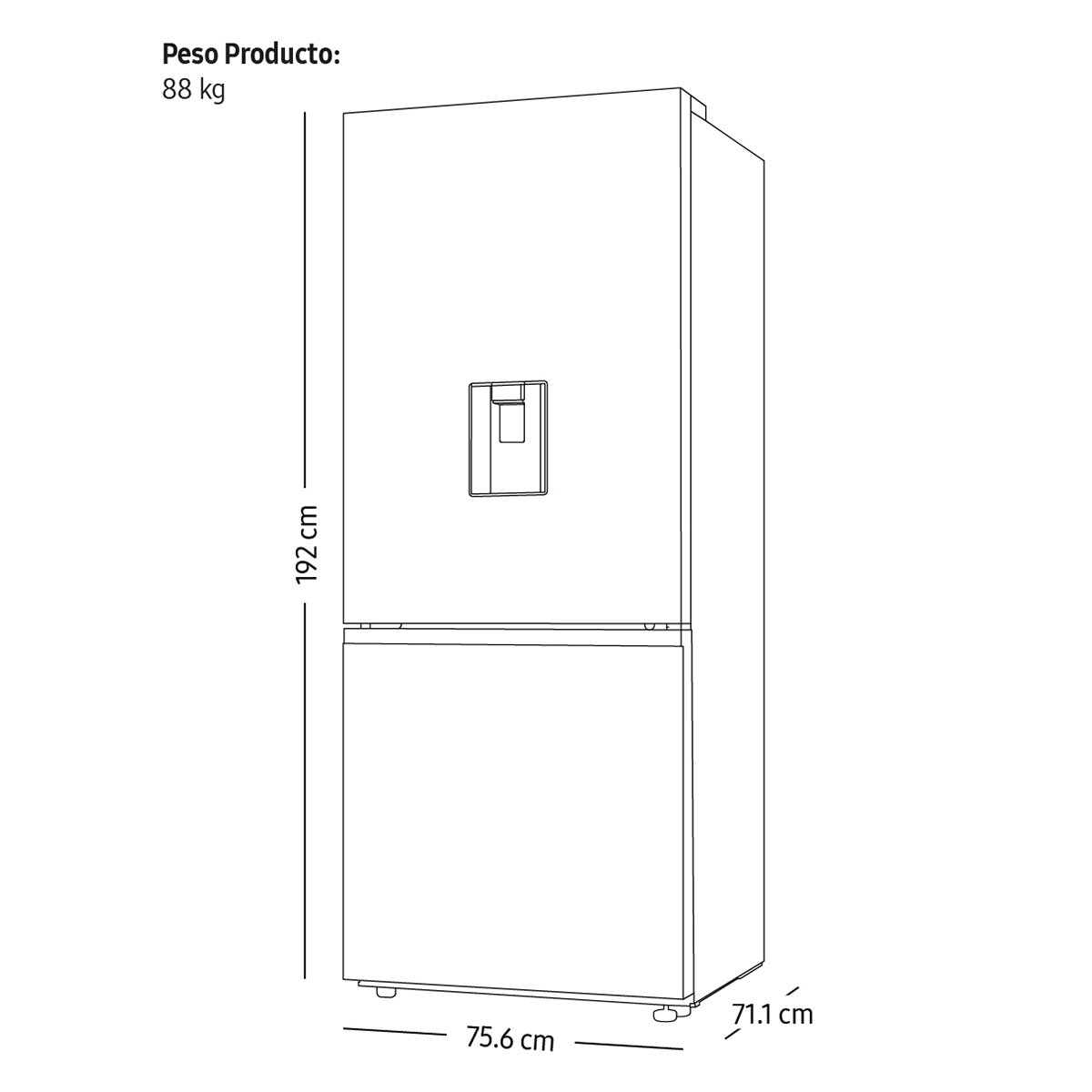 Samsung Refrigerador 18' Bottom Mount