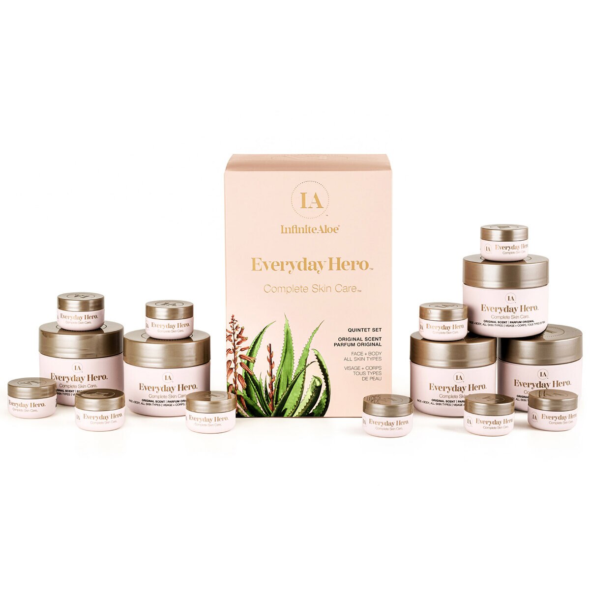 Infinite Aloe Every Day Hero, Kit Cuidado de la Piel, 15 piezas, con o Libre de Fragancia