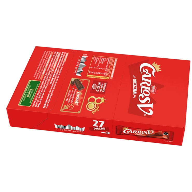 Carlos V Chocolate 27 pzas de 18 g