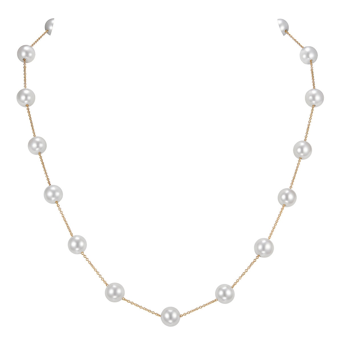 Collar de Perla Cultivada Agua Dulce, 45.72cm, Oro Amarillo de 14K