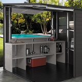 Suncast, Cobertizo de Entretenimiento Tipo Cabaña de 2.4 m x 2.1 m