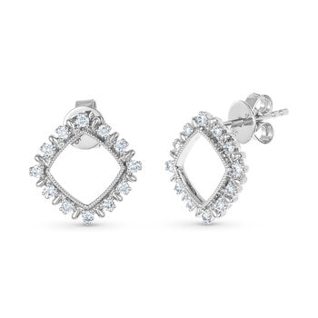 Aretes de Diamantes 0.25ctw, Oro Blanco 14K