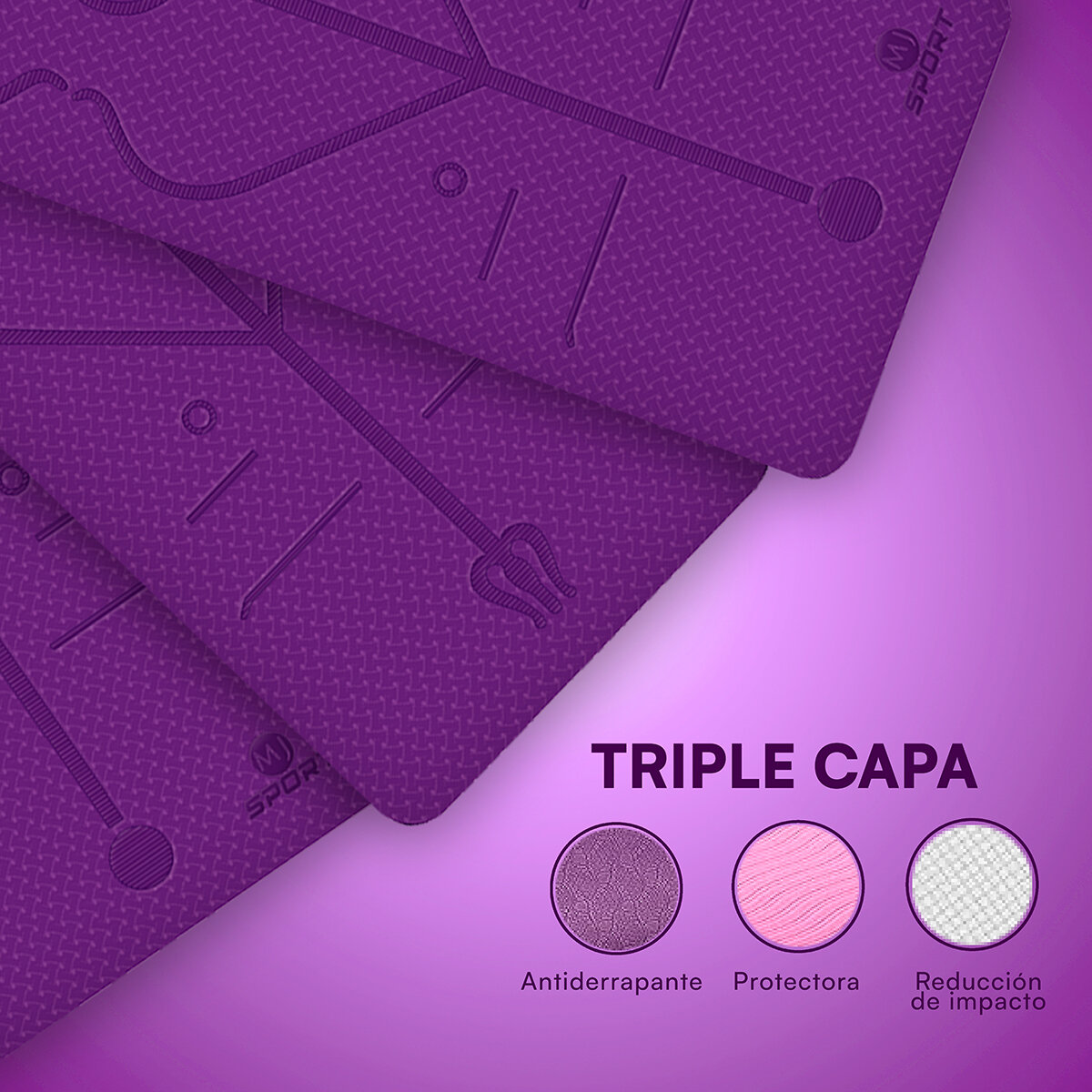 Mist Jewel Tapete para Yoga Morado