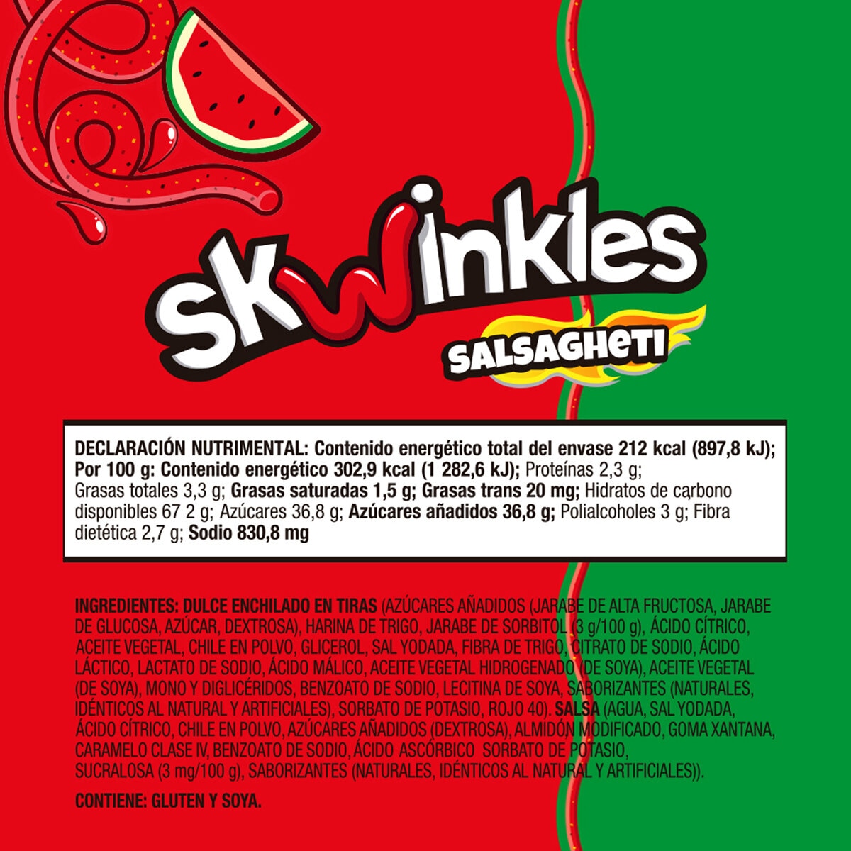 Skwinkles Salsagheti Sandia 6 pzas de 70g
