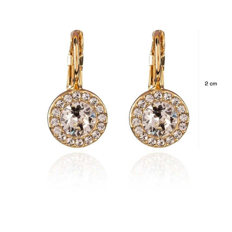Mayfer, Juego Dorado de Arete y Collar con Dije, con Cristal Austríaco