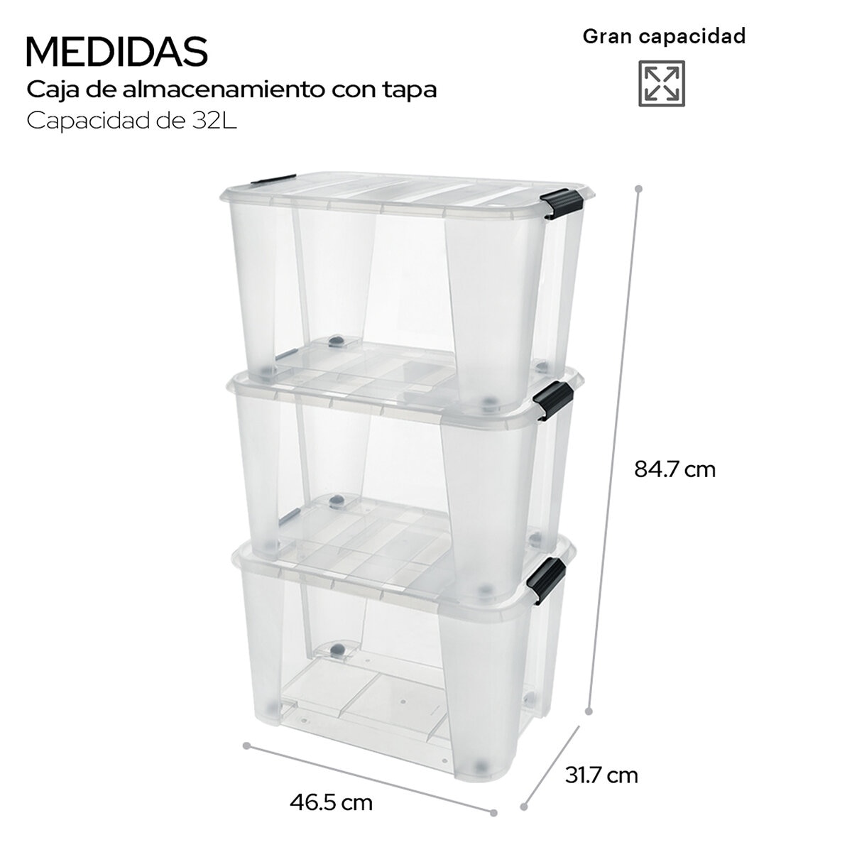 AG Box, Set de 3 Cajas de 32L.