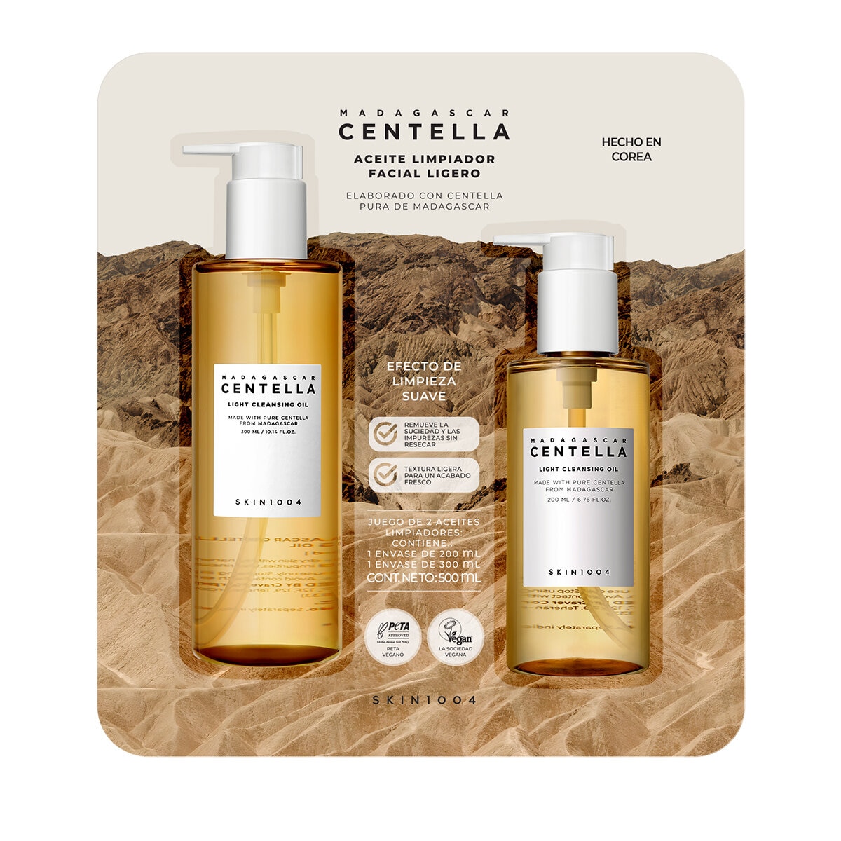 SKIN 1004 Aceite Limpiador Facial de Centella Pura de Madagascar 2 pzas