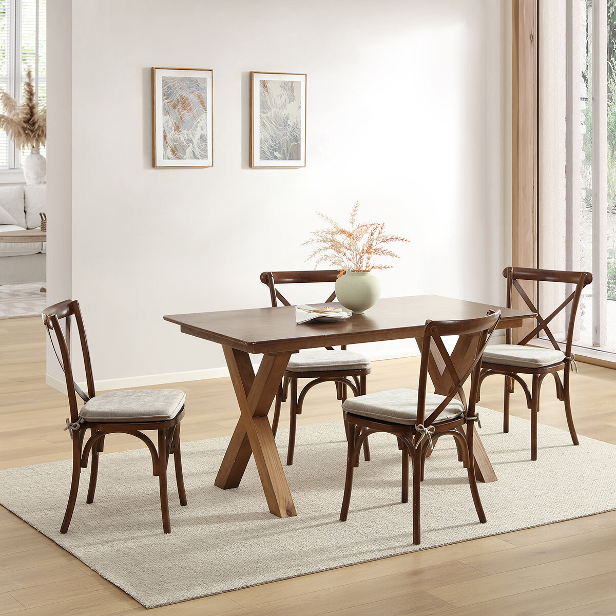 Sutton Place, Juego de 2 Cojínes para Silla, Beige
