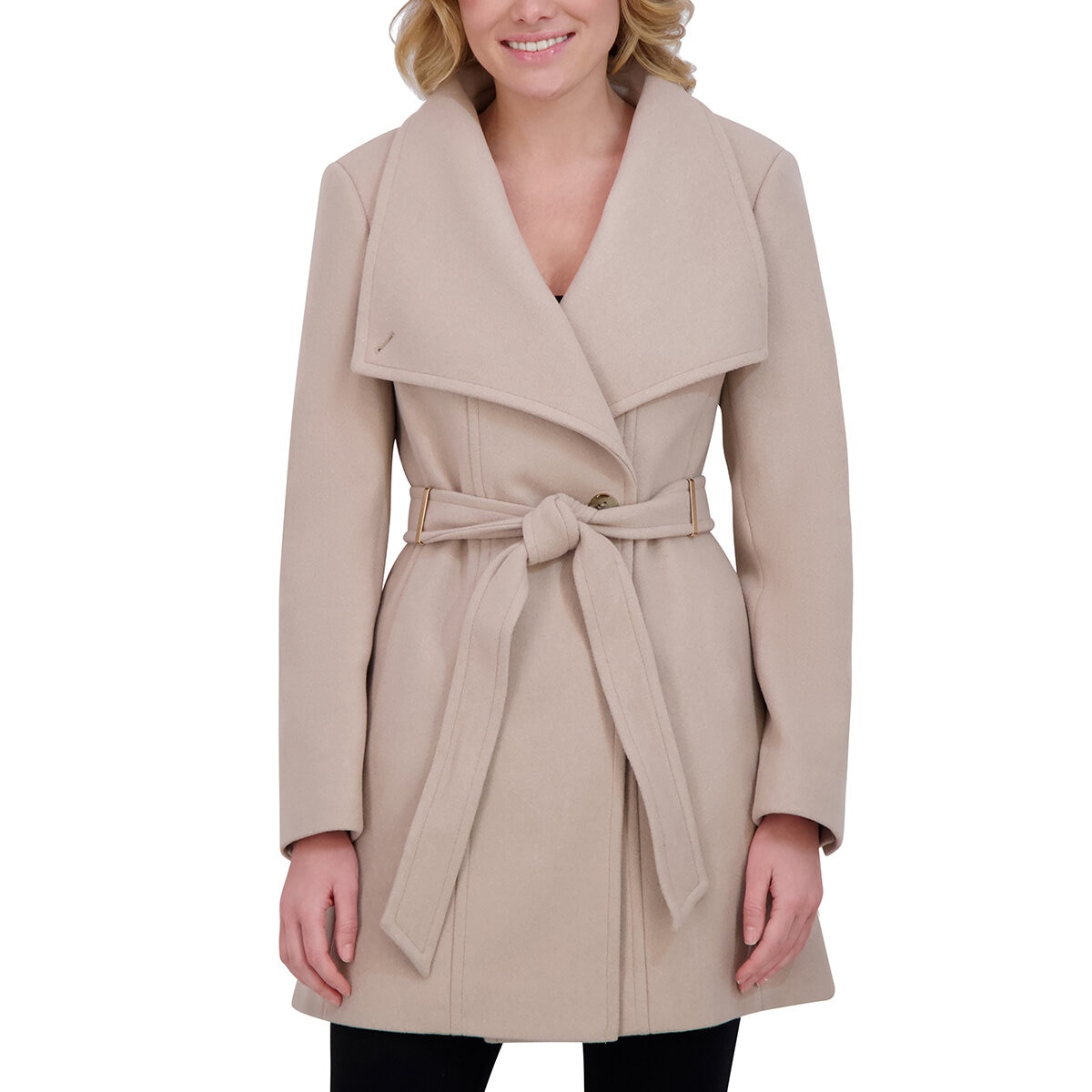 DKNY Abrigo para Dama Beige Extra Grande