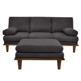Violanti, Sofa Cama de tres plazas con Brazos y Patas de Madera