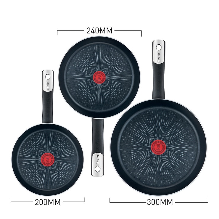 T-Fal, Juego de 3 Sartenes Hard Titanium