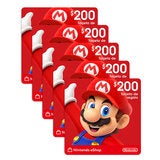 Nintendo Cinco Certificados Digitales de $200 c/u Nintendo Cinco Certificados Digitales de $200 c/u