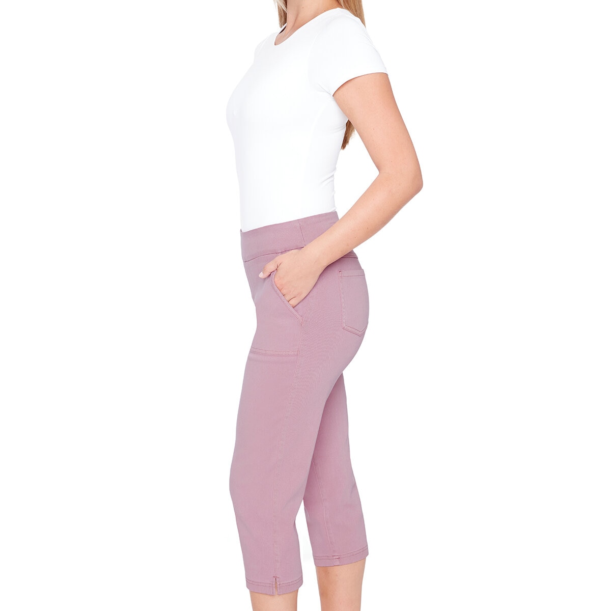 S.C. & CO Pantalones Capri para Dama Rosa Extra Chica