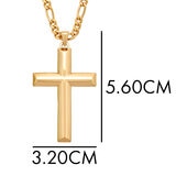 Collar con Dije de Cruz, Oro Amarillo de 14K