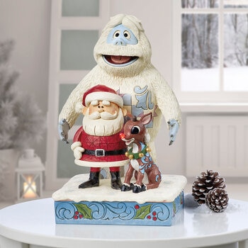 Jim Shore, Figurita de Rudolph, Bumble y Papá Noel de 32 cm